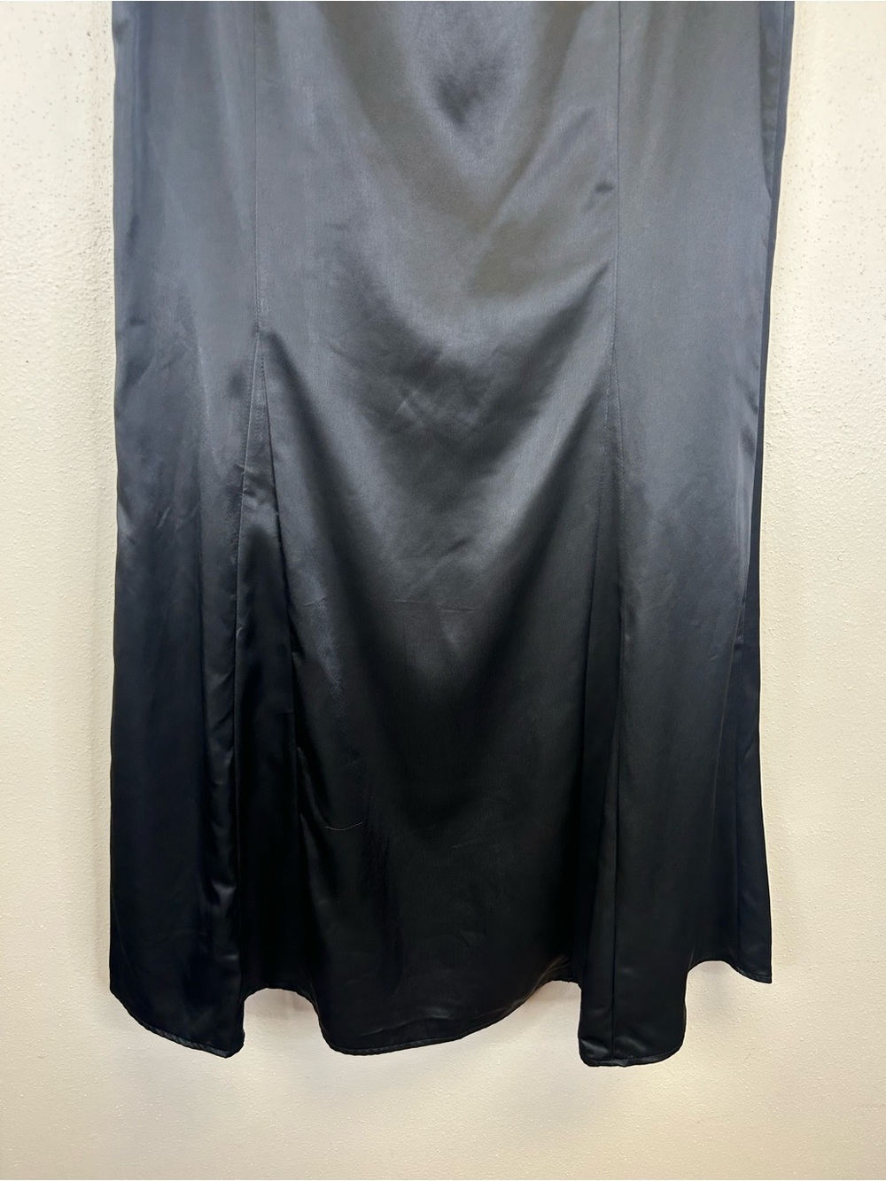Goth Black Satin Maxi Skirt Elegant Size 2 Vampire Witchy Event Party Whimsigoth - Picture 11 of 12